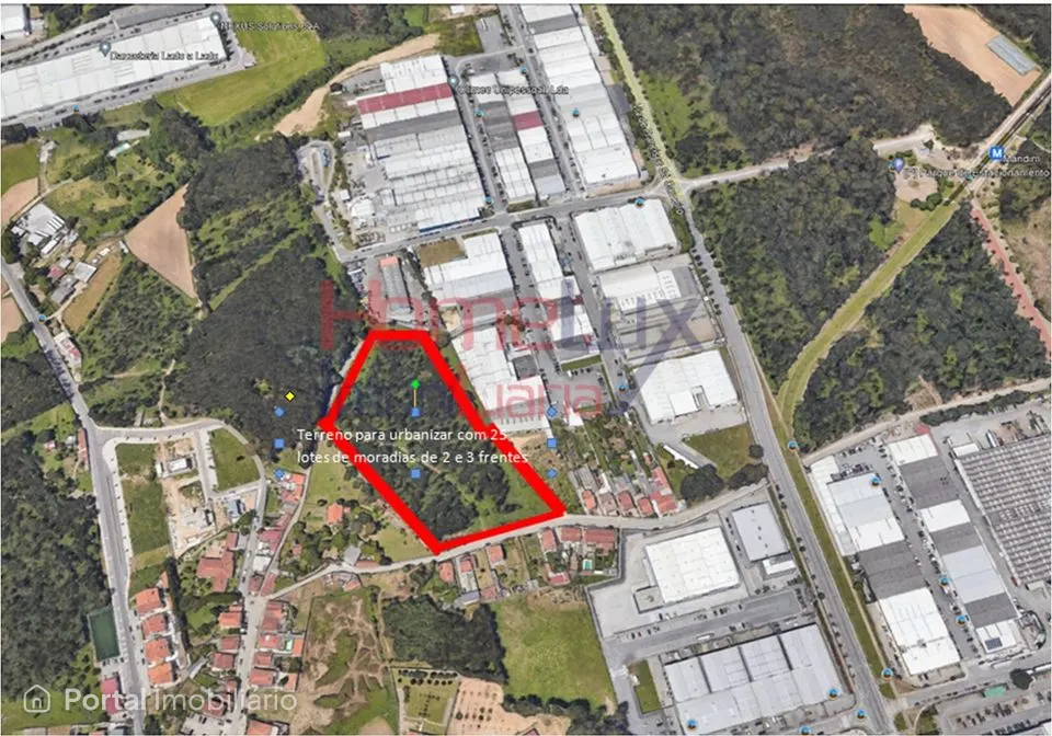 Terreno para urbanizar 25 lotes de moradias 2 e 3 frentes próximo à linha do Metro zona industrial Guarda Moreira