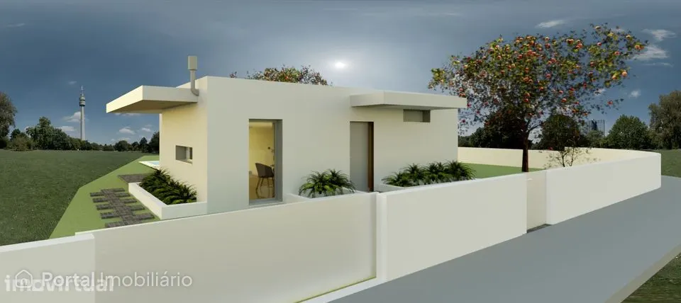 Moradia T2 Isolada Nova com Lote de 394 m² em Monte Redondo