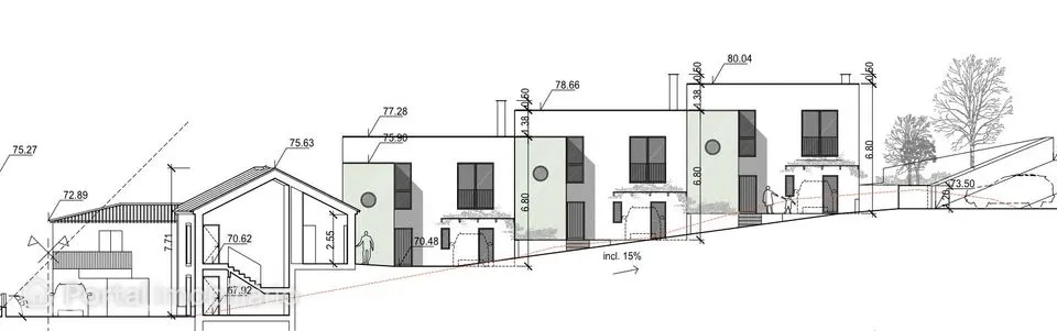 Terreno de 1050m2 no centro da Azueira com PIP para 4 moradias T3