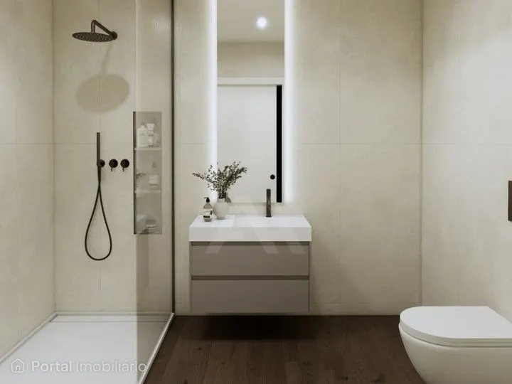 Apartamento T1 novo em condomínio fechado com garagem e varanda em ...
