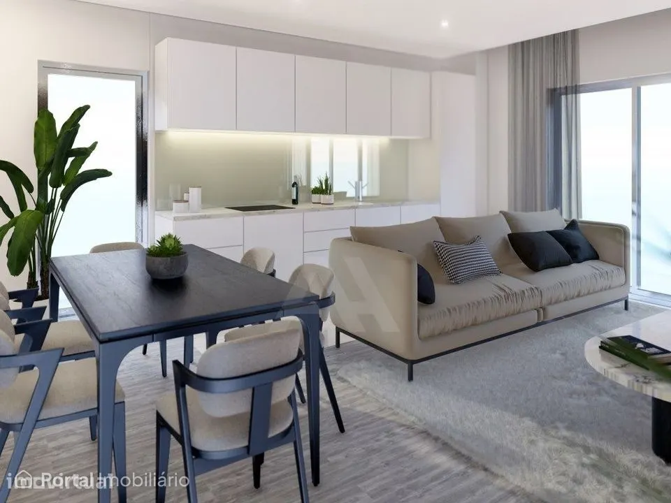 Apartamento T2 novo com garagem e terraço em Atouguia da Baleia.