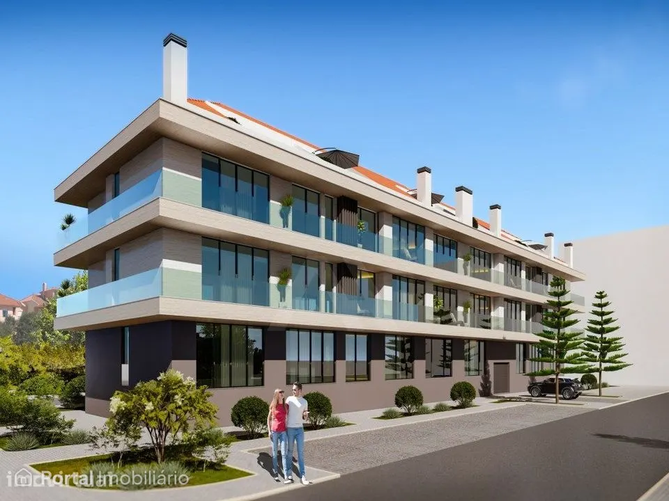 Apartamento T2 novo com garagem e terraço em Atouguia da Baleia.