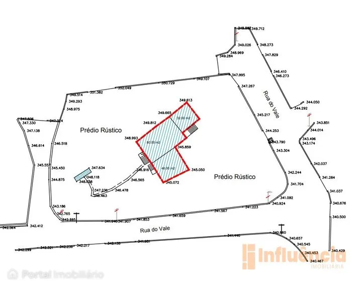 Prédio Urbano com casa em ruína.