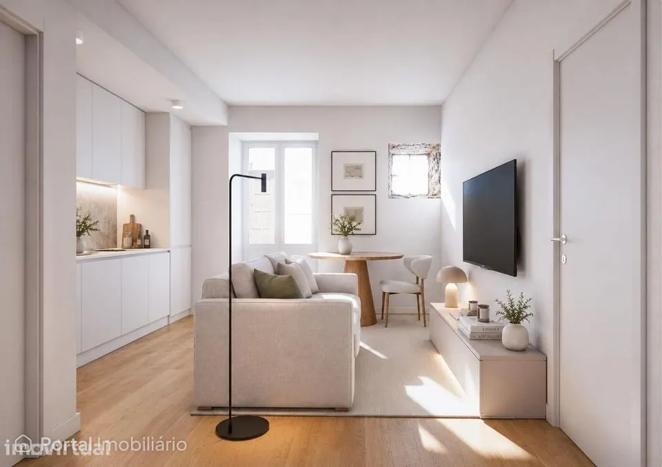 Apartamento T1 Renovado no Centro Histórico de Setúbal a 400m do Rio