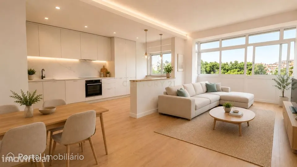 T2 duplex, remodelado com 91 m², sotão e varanda em Pai do Vento, Casc