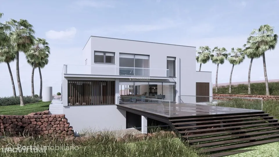 Luxuosa villa V4 de arquitetura moderna com piscina situada na zona d