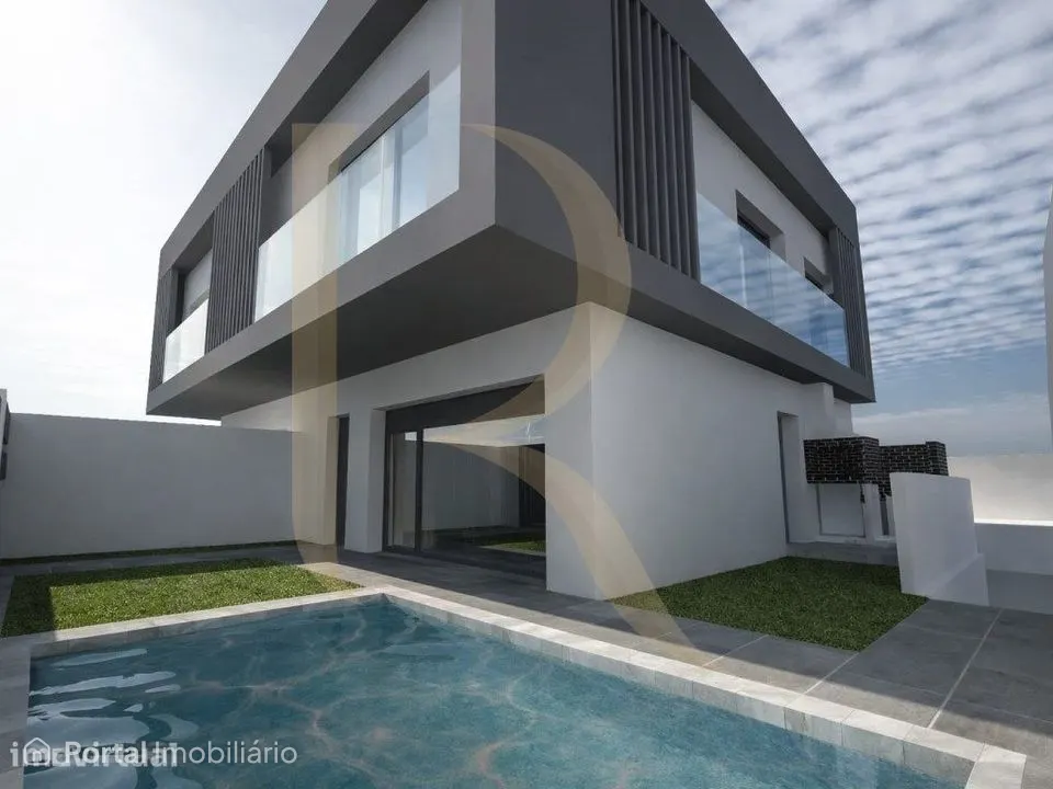 Moradia Geminada T3+1 nova com piscina e garagem no Pinhal do General