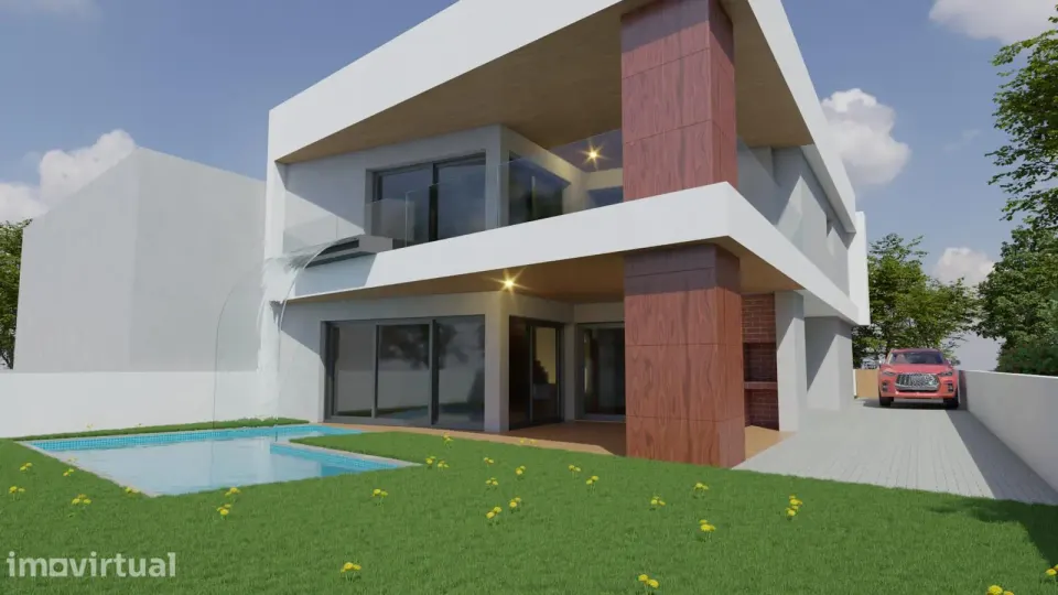 Terreno urbano de 346m² em Alhandra com projeto pronto a construir